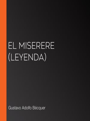 cover image of El Miserere (Leyenda)